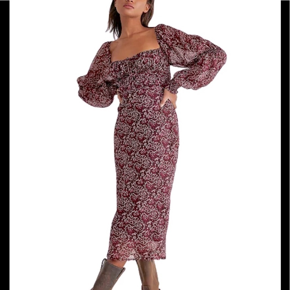 BNWT Stunning!! Free People Floral Midi Dress